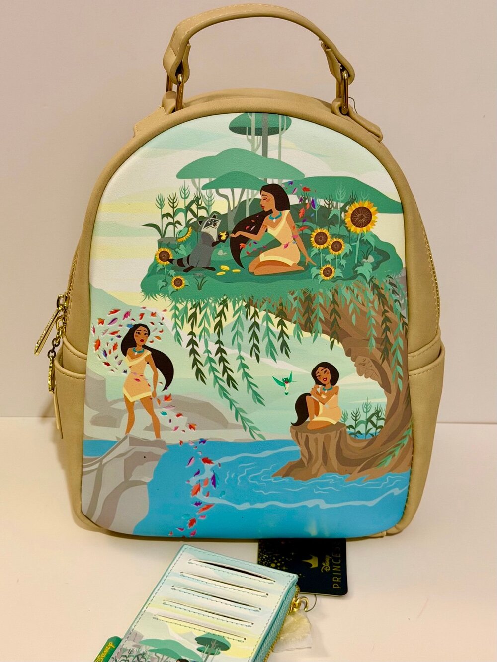 Pocahontas Scenery Loungefly Mini Backpack with Matching Zip Up Cardholder